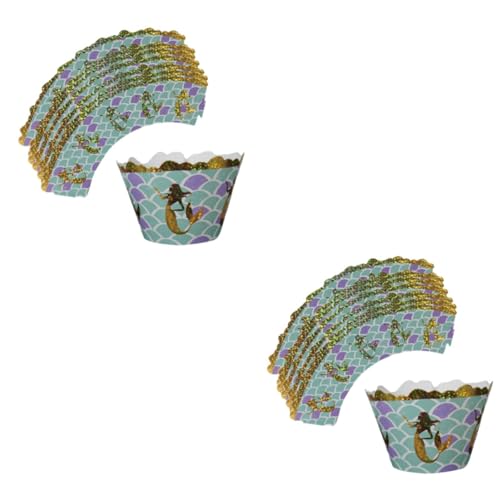 Alipis 24 Stk Cupcake-becher Weihnachtsbackförmchen Papier Cupcake-förmchen Geschenkpapier Für Meerjungfrauen Dessertschalen Aus Papier Muffinförmchen Aus Papier Einweg Kuchenpapier von Alipis