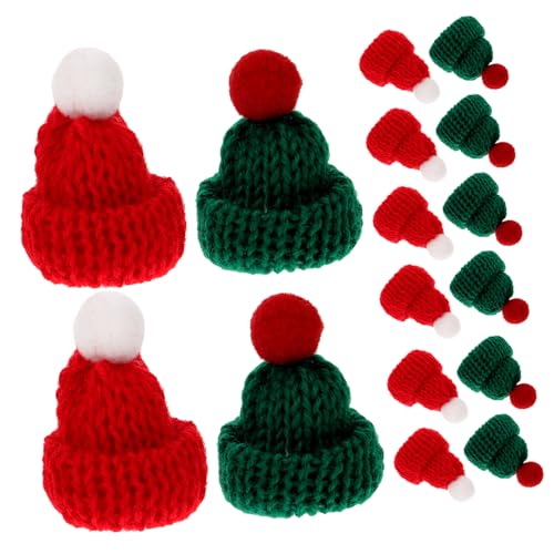 Alipis 24 Stück Teiliges Weihnachtsmützen Flaschenhüte Strickmützen in Rot und Grün Niedliche Flaschendeko für Weinflaschen DIY Weihnachtsbaum und Tischdekoration Festliche Xmas Miniatur von Alipis