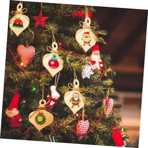 Alipis 25 Stück Teiliges Holzanhänger Weihnachten zum Bemalen Natürliche Holzscheiben mit Robuste DIY Ornamente für Christbaumschmuck Vielseitige Basteldekoration für Party und Hochzeit von Alipis
