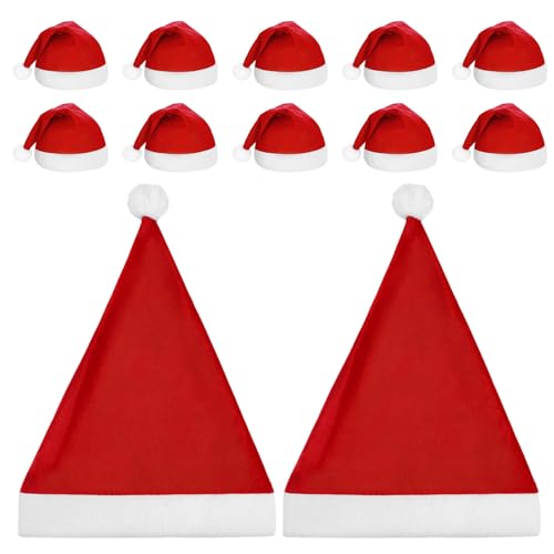 Alipis 25 Stück Weihnachtsmannmütze: Weihnachtsmütze für die Feiertage, Weihnachtskopfbedeckung – Weihnachtsmannkostüm-Zubehör – Urlaubsfoto-Requisitenkappe für Festival-Cosplay-Zubehör von Alipis