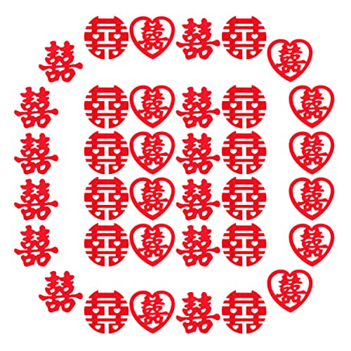 Alipis 270Stücke Chinesische Traditionelle Xi Wort Konfetti Hochzeitsdekoration Tischkonfetti Mit Gras Xi Xi Und Herz Xi Für Hochzeiten von Alipis