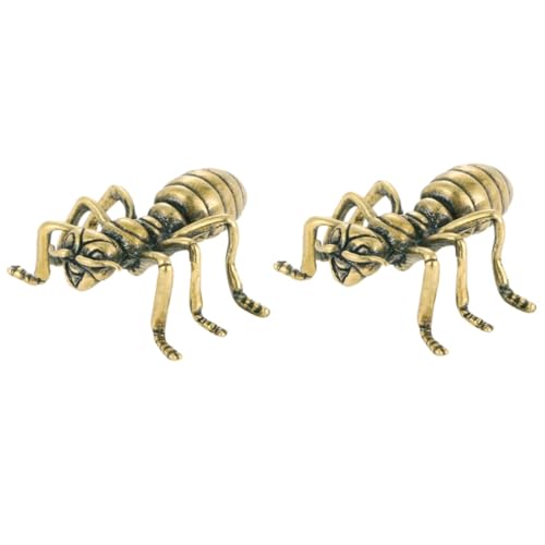 Alipis 2St Ameisenstatue Gartenkunst Sammlung von Ameisentieren Skulptur Dekor Ornament zarte Kupferameise lebensechtes Ameisenmodell schmecken schmücken Rasen Kunsthandwerk kleine Ameise von Alipis