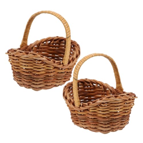 Alipis 2 Stücke Mini Geflochtene Blumenkörbe Mit Griff Rattan Künstlerische Handwerkskunst Vielseitig Für Zuhause Hochzeit Alipis 2 Stücke Mini Geflochtene Blumenkörbe Mit Griff Rattan Künstlerische Handwerkskunst Vielseitig Für Zuhause Hochzeit von Alipis