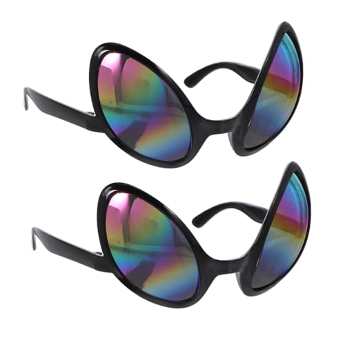 Alipis 2Stücke Lustige Alien Sonnenbrillen Neuartige Foto Requisiten Zubehörteile Für Halloween Und Themenpartys Ergonomisches Design Für Bequemen Tragekomfort von Alipis