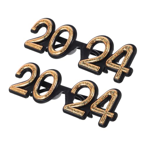 Alipis 2Stücke Neujahrs Party Brillen Lustige Fotorequisiten Für Silvester Feiern Leichte Und Langlebige PC Material Brille Für Festlichkeiten Und Veranstaltungen von Alipis