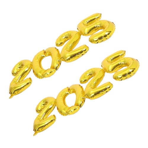 Alipis 2Stücke Zahlenballons Goldfolie Für Neujahrsfeier Heliumkompatible Folienballons Für Silvester Partydekoration Langlebig Und Aufzubauen Foto Requisiten von Alipis