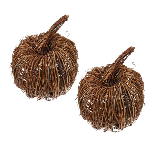 Alipis 2stücke Künstliche Rattan-kürbisse Zum Dekorieren Geflochtener Kürbis Für Erntedankfest Und Halloween Als Haushaltsornament Und Tischdekoration von Alipis