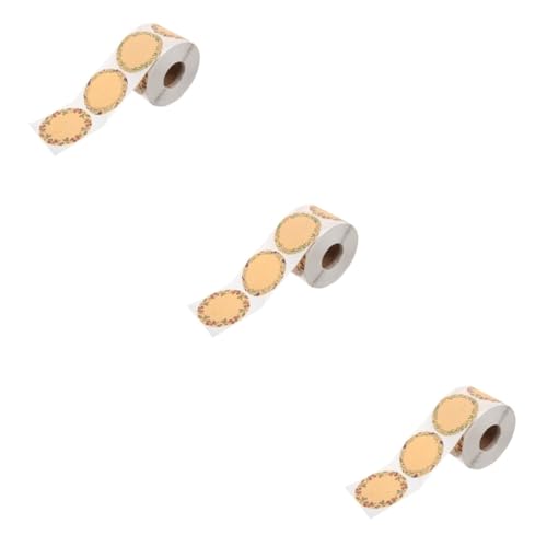 Alipis 3 Rollen Geschenkname Tag Gruß Schlüsselanhänger mit Etiketten Verpackung Umschlagetikett Taschen dekoration aufkleber selbstklebende Etiketten dekorative Etiketten Kraftpapier von Alipis