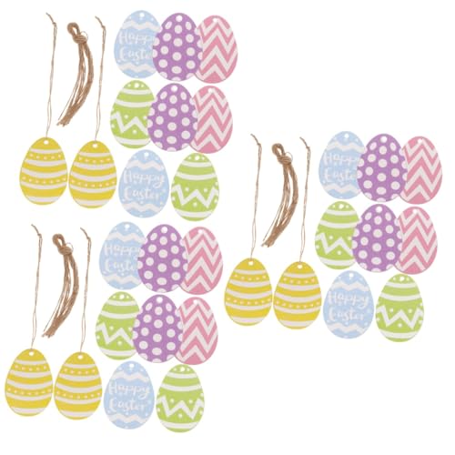 Alipis 3 Sätze Bunte Ostereier Holzornamente Bemalte Holzscheiben Farben Für Diy Bastelprojekte Für Ostern Und Partys 10 Stück * 3 von Alipis
