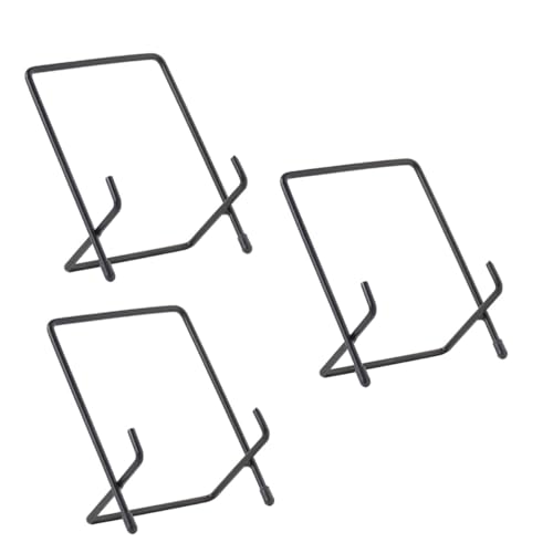 Alipis 3 Stück Geometrischer Wrought Iron Aufbewahrungsständer Großer Desktop Organizer für Bücher Zeitschriften und Ausstellungsplatten Stabiler Schwarzer Metallständer für Büro und von Alipis