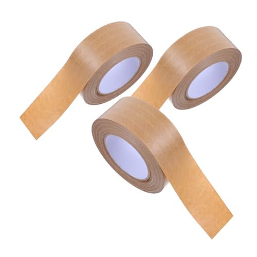 Alipis 3 Stück Geripptes Kraftpapierband Papierversandband Manipulationssicheres Klebeband Packband Aus Kraft Verpackungsklebeband Aus Papier Klebeband Zum Versenden Von Paketen Khaki von Alipis