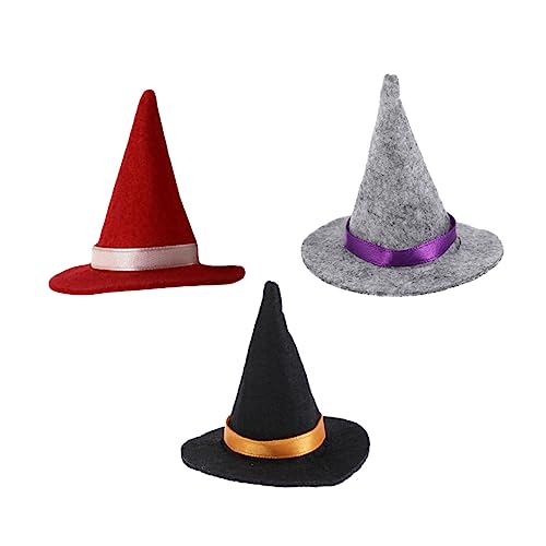 Alipis 3 Stück Mini Hexenhüte aus Filz für Weinflaschen Dekorationen Halloween Party Zubehör Weinfalschen Ornament Schwarz und Rot Lustige Halloween Deko für Zuhause von Alipis