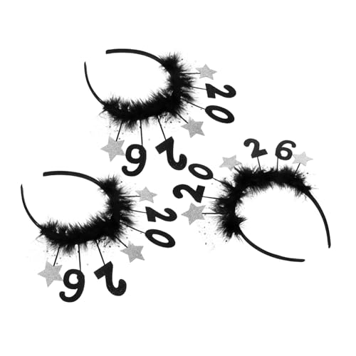 Alipis 3 Stück Neujahrsstirnband Glitzer Party Haarreifen Silber Fester Farbton Festliches Accessoire für Silvesterfeier Themenparty Alipis 3 Stück Neujahrsstirnband Glitzer Party Haarreifen Silber Fester Farbton Festliches Accessoire für Silvesterfeier Themenparty von Alipis