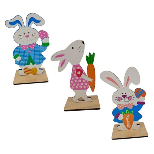 Alipis 3 Stück Ostern Holz Dekoration Hasen Ornamente für DIY Holzfiguren Bunten Farben Osterdekoration für Zuhause und Büro Alipis 3 Stück Ostern Holz Dekoration Hasen Ornamente für DIY Holzfiguren Bunten Farben Osterdekoration für Zuhause und Büro von Alipis