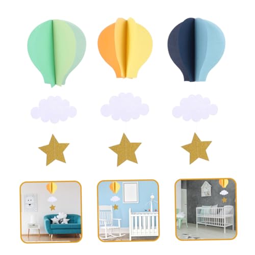 Alipis 3 Stück Teiliges Hot Air Balloon Hängedekor in Orange Grün und Blau Partydekoration für Shower Hochzeit Kinderzimmer Einfach Aufzuhängen als Foto hintergrund und Raumverschönerung von Alipis
