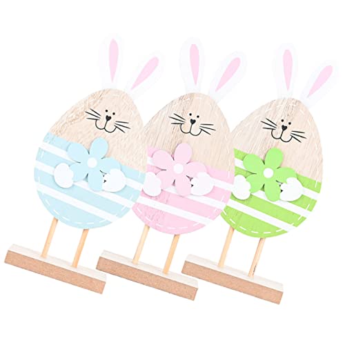 Alipis 3 Stück Teiliges Osterdeko Holzfigur Hase Niedliche Tischdeko für Ostern Kreative Holzornamente für Partys Zuhause und Garten Декор von Alipis