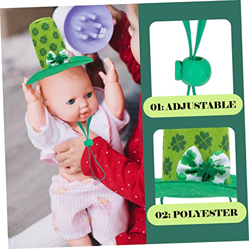 Alipis 3 Stück Teiliges Shamrock Mini Hüte für Puppen Grün Polyester Dekoration Wiederverwendbar Festlich Gestaltete DIY Puppenhut Tischdeko für Patricks Day von Alipis