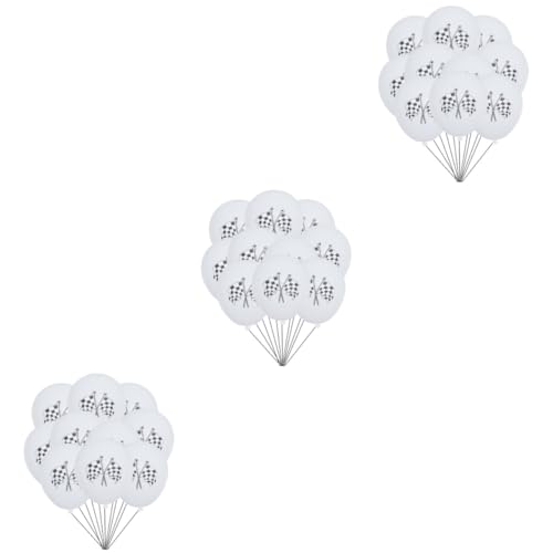 Alipis 30 Stk Rennen Latexballons Rennwagen-partyballons Luftballons Für Rennparty Kariert Zielflagge Rennparty-ballons Schachbrett-luftballons Rennballons Emulsion Weiß Requisiten von Alipis
