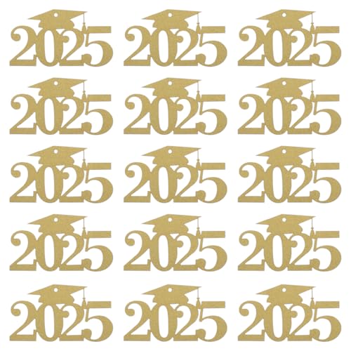 Alipis 30 Stück Abschluss-Etiketten 2025, doppelseitige Ausschnitte, Abschlussfeier, Party-Tischdekoration, goldenes Papier, Herzstück für Blumenvasen-Etiketten Alipis 30 Stück Abschluss-Etiketten 2025, doppelseitige Ausschnitte, Abschlussfeier, Party-Tischdekoration, goldenes Papier, Herzstück für Blumenvasen-Etiketten von Alipis