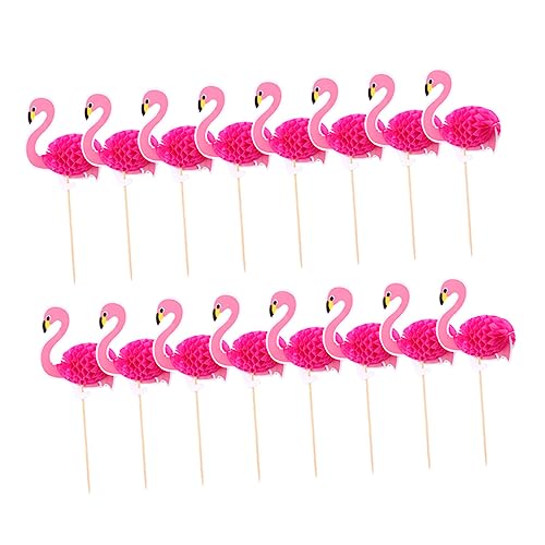 Alipis 30 Stück Flamingo - kuchen - einsatz Kuchendekoration Plaque Babydekorationen Flamingo - partydekorationen Obstkuchen Ananas Hochzeit Flamingo - kuchendekorationen Funkelnd Rosy Holz von Alipis