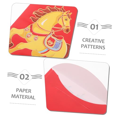 Alipis 300 Stk. Kreative Chinesische Rote Umschläge Jahr Des Pferdes Stabile Papiermaterialien Einzigartige Muster für Festliche Hongbao für Frühlingsfest und Familienfeiern von Alipis