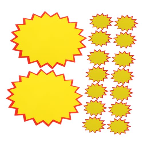 Alipis 300 Stück Tag Löschen Preisschild Klein Flohmarkt -tags Kleine Einzelhandelsschilder Flohmarkt-preisschilder Sterne Platzen Zeichen Plakatdekorationen Werbeschilder Yellow Papier von Alipis