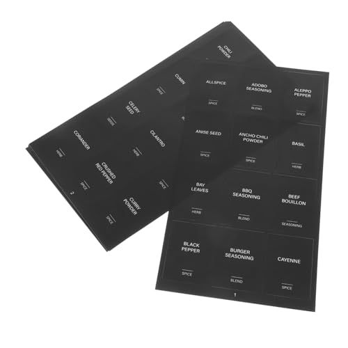 Alipis 32 Stück Aufkleber Für Gewürzflaschen Etikett Der Gewürzflasche Deckeletiketten Für Gewürzgläser Etiketten Für Flaschen Gewürzetikett Gewürzaufkleber Synthetisches Papier Black von Alipis