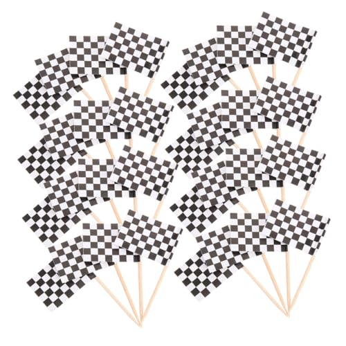 Alipis 360 Stück Mini Karierte Rennflaggen Zahnstocher Cake Cup Flags Kleine Checkered Cake Toppers Picks Party Dekoration für Kuchen Cupcakes Vorspeisen von Alipis
