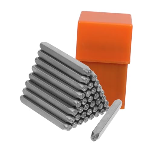 Alipis 37-Teiliges Set Buchstaben aus Metall Nummernstempel aus Stahl Buchstabenstempel für Ton Zahlenstempel aus Metall Steinstempel alphabetisch Kohlenstoffstahl Black von Alipis