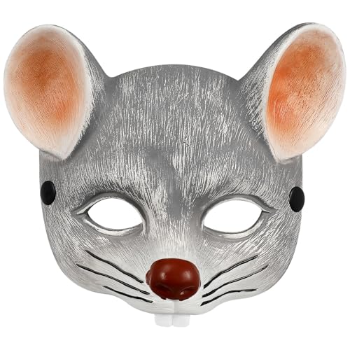 Alipis 3d-mausmaske, Karnevalsmaske, Party-gesichtsbedeckung, Cosplay, Halloween-zubehör für Kinder Und Erwachsene, Hellgrau von Alipis