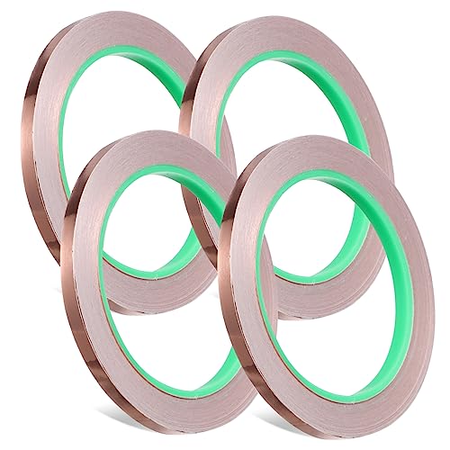 Alipis 4 Rollen Klebeband klebrig Folienband hängend Streifen schwere selbstklebende Kupferfolie Metallband Kupfer -Leitband elektrisches Band Kupfer-Abschirmband Kupferband Wickelband von Alipis