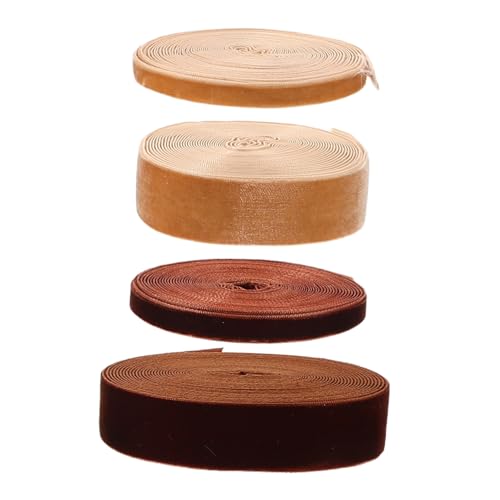 Alipis 4 Rollen Samtband Yards Je Rolle Feines Diy Geschenkband aus Vielseitig für Blumensträuße Geschenkverpackung Schleifen Elegante Dekoration bei Hochzeiten und Geburtstagen von Alipis