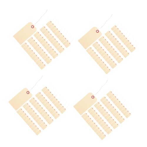 Alipis 4 Sätze Preis Schild Leere Tags Stichworte Verkabelter Manila-tag Manila-tags Schlüssel Kabelbinder Etiketten -tags Taschenanhänger Kabeletiketten Eisendraht 100 Stück * 4 von Alipis
