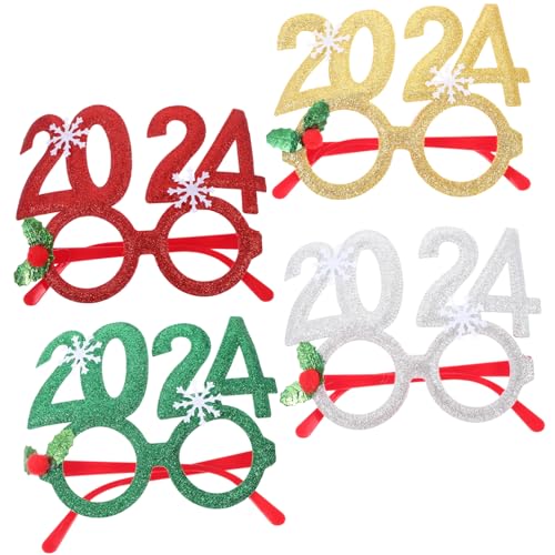Alipis 4 Stück Neujahrs Brillenrahmen Lustige Foto Requisiten für Partys Dekoration für Silvesterfeiern und Festlichkeiten Alipis 4 Stück Neujahrs Brillenrahmen Lustige Foto Requisiten für Partys Dekoration für Silvesterfeiern und Festlichkeiten von Alipis