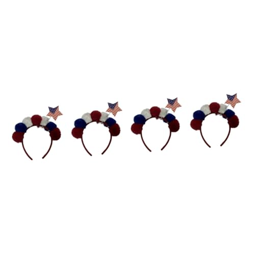Alipis 4 Stück Stirnband Zum Unabhängigkeitstag Schmücken Haarband Stirnbänder Dekor Haargummi Party-haarreifen Party-deko-stirnband Cosplay-kopfschmuck Kleidung Plüschkugel Eisendraht von Alipis