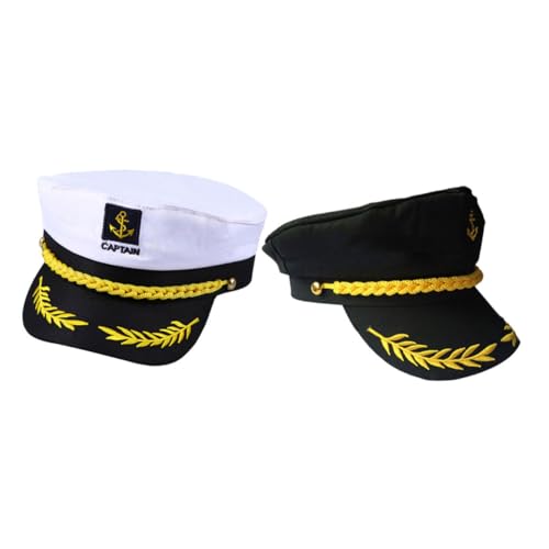 Alipis 4 Stück Teiliges Captain Kostümset Matrosenmütze Marine Atmungsaktive Segler Hüte mit Uv-schutz Leichte Yacht Mützen für Damen Herren für Strand Bootstouren Mottopartys Outdoor Alipis 4 Stück Teiliges Captain Kostümset Matrosenmütze Marine Atmungsaktive Segler Hüte mit Uv-schutz Leichte Yacht Mützen für Damen Herren für Strand Bootstouren Mottopartys Outdoor von Alipis