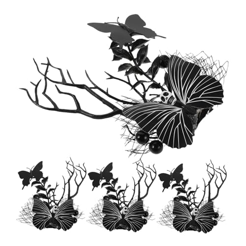 Alipis 4 Stück Teiliges Halloween Haarset mit Schwarzem Spinnennetz Schmetterling und Totenkopf Stabile Rutschfeste Seitliche Haarklammern Gothic Zombie Haarspangen für Party Alipis 4 Stück Teiliges Halloween Haarset mit Schwarzem Spinnennetz Schmetterling und Totenkopf Stabile Rutschfeste Seitliche Haarklammern Gothic Zombie Haarspangen für Party von Alipis