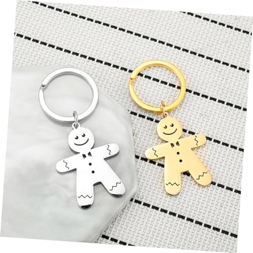 Alipis 4 Stück Teiliges Schlüsselanhänger Lebkuchenmann Anhänger Weihnachtsdeko Schlüsselring Taschenanhänger Tragbar Charmant Mitgebsel von Alipis