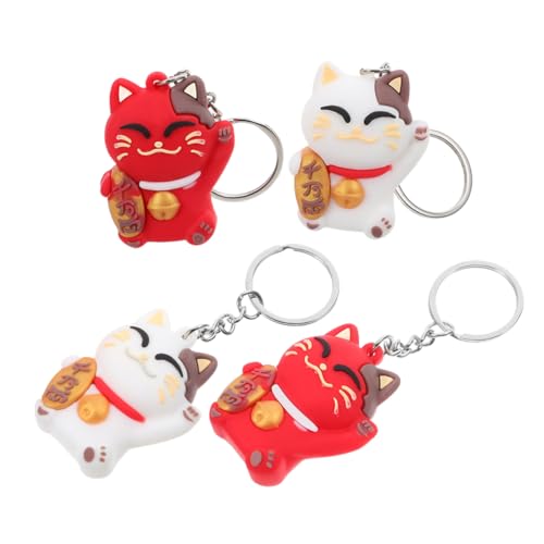 Alipis 4stücke Schlüsselanhänger Mit Katzenmotiv Im Japanischen Stil Weiches Polyethylen Für Handtasche Oder Auto Cartoon-design Als Oder Alltagsaccessoire von Alipis