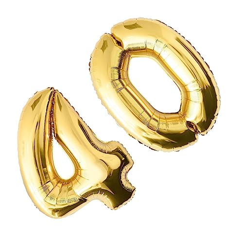Alipis 40 Ballons aus Aluminiumfolie Luftballons für Geburtstagsfeiern Gedenkballons Zahlenballon wiederverwendbar hochzeitsdeko zahlen luftballon Partyzubehör Partydekoration Partybedarf von Alipis