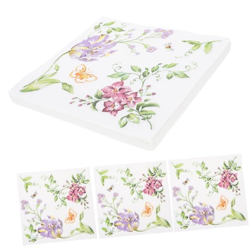 Alipis 40 Stück Farbige Gewebe Papierservietten Servietten Partei dekorative Serviette Musterpapier Partei Seidenpapier Serviettenpapier Servietten bedrucken Reines Zellstoffpapier von Alipis
