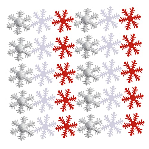 Alipis 400 Stück Weihnachts Schneeflocken Konfetti aus Hochwertigem Vliesstoff Langlebig und Sicher Weiße Rote und Silberne Schneeflocken für Weihnachtsdeko Tischdekoration Party und von Alipis