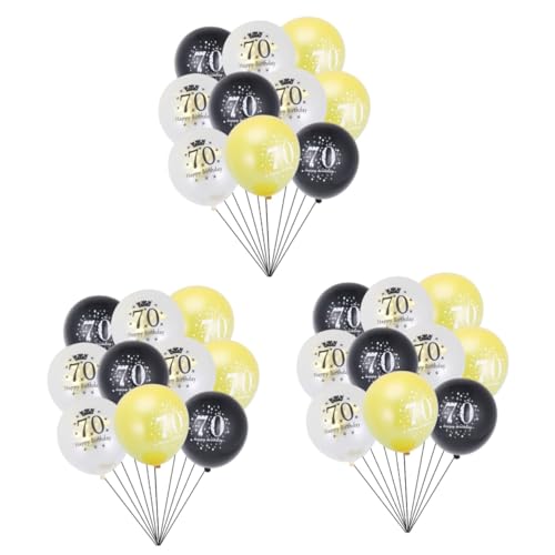 Alipis 45 Stk Partyballons 70 Partyzubehör bedruckte Latexballons Metallballons gold Ballongas luftballons deko Zahlenballons Ballon für die Party Buchstabe schmücken das Gold Konfetti von Alipis