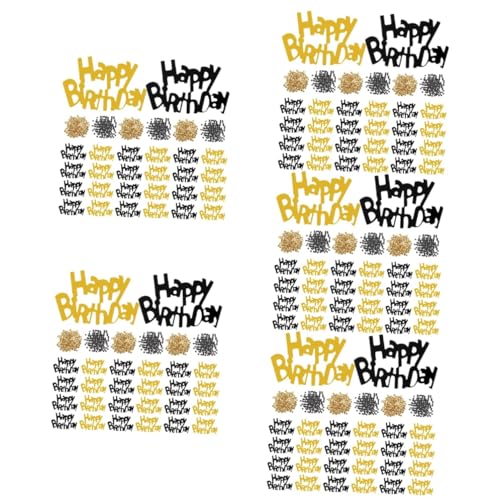 Alipis 5 Stück 2 Alles Zum Geburtstag Konfetti Gelbgoldene Luftballons Geburtstagsparty-konfetti-foto-requisite Dekorativer Geburtstag Kuchendekoration Lieferungen Plastik Füllung von Alipis