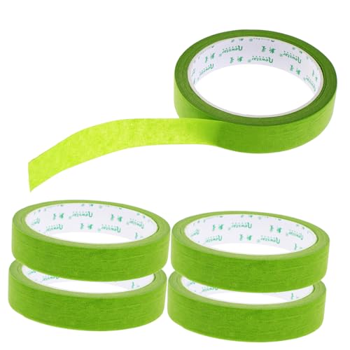 Alipis 5 Stück Abdeckband Kunst bunt Streifen malen Malerei Maske Abdeckung dünn verpackungsband Malerband Beschriftungsband auto sprühband breites Klebeband Bandbeschriftung Papier Green von Alipis