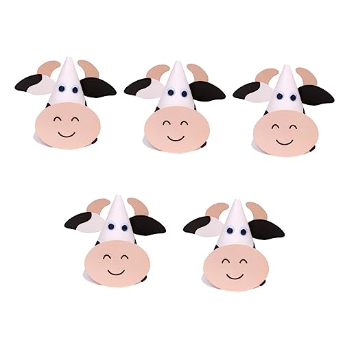 Alipis 5 Stück Diy Tiermützen Teiliges für Kindergeburtstagsfeiern Wiederverwendbare Elastische Partyhüte mit Süßem Cartoon Design für Jungen von Alipis