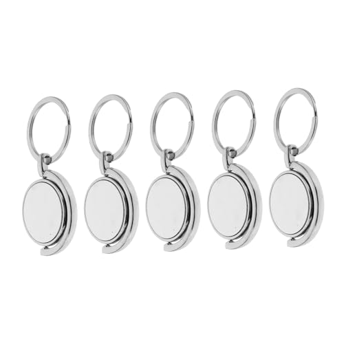 Alipis 5 Stück Runde Sublimations-schlüsselanhänger aus Metall mit Drehfunktion Hitzebeständige Schlüsselringe für DIY Wärmeübertragung Vielseitig für Taschen und Personalisierte Anhänger von Alipis