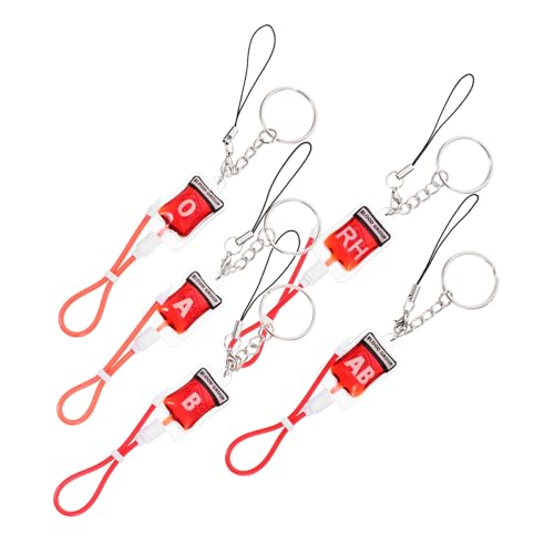 Alipis 5 Stück Teiliges Blood style Schlüsselanhänger Kleine Taschen Anhänger in Blutgruppen design Leichter Party Favor für Halloween Festival Praktische Taschen Schlüsseldeko von Alipis