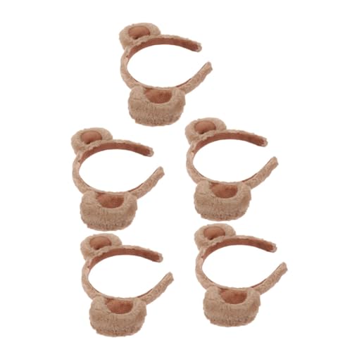 Alipis 5 Stück Teiliges Braunes Bärenohren Haarband Kuscheliges Plüsch Stirnband für Mädchen und Frauen Rutschfester Haarschmuck für Gesichtswäsche Make Up und Kostümpartys von Alipis