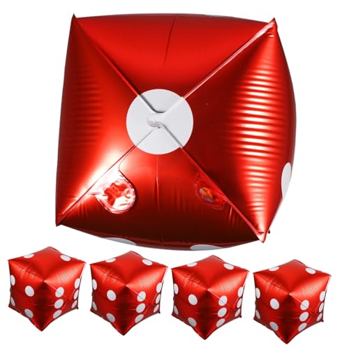 Alipis 5 Stück Teiliges Würfel Folienballons Rot Kreative Würfel designs Selbstabdichtend für Poker motto Partys Geburtstagsfeiern Stilvolle Partydeko für Erwachsene und Kollegen von Alipis